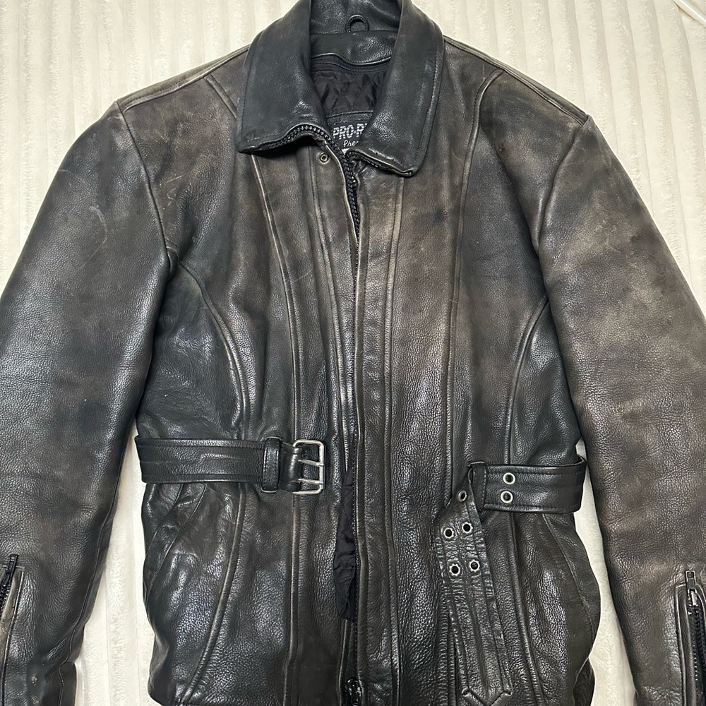 Distressed Leather biker Jacket